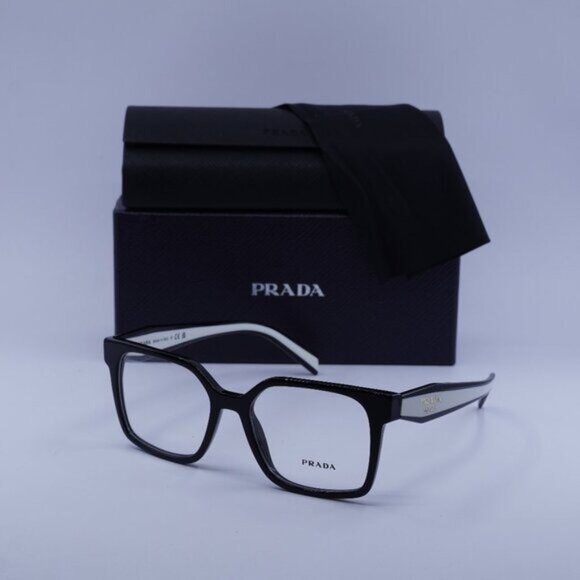 Prada PRB03V 16K1O1 Square Eyeglasses - Black 54mm - Picture 1 of 8